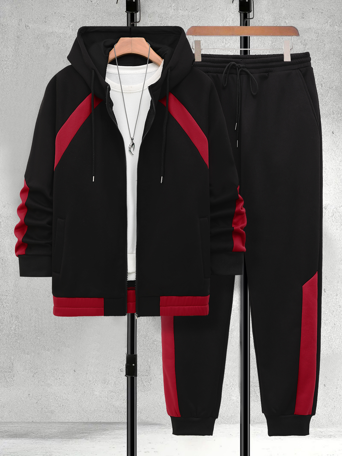 Men Shoes Joggers - Men's Plus Size Black & Red