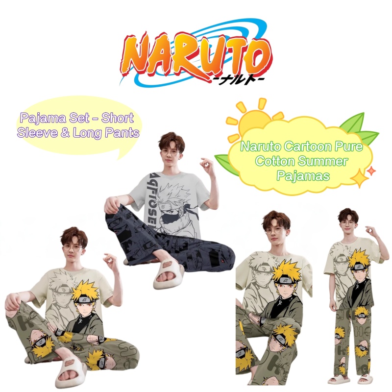 Men Shoes Models - Naruto Cartoon Pajamas for Men, Summer,