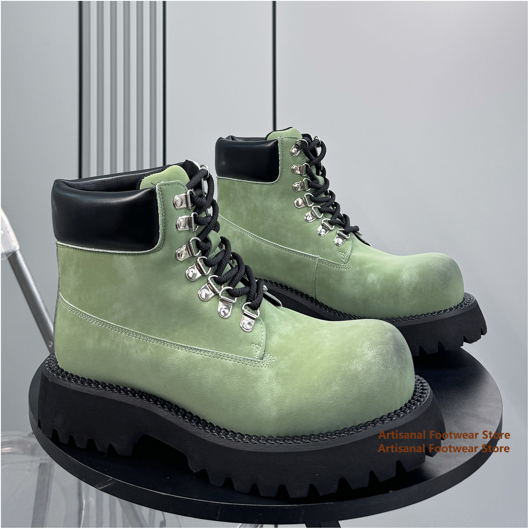 Men'S Shoes Height Increase - Thick-Soled High Top Men's Boots Spring