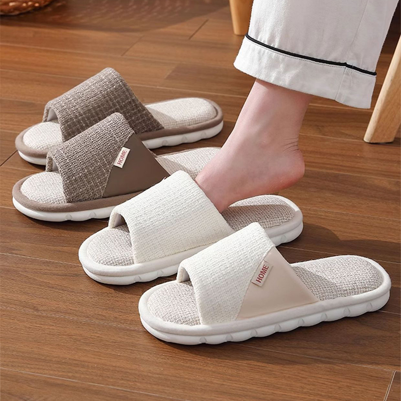 Men'S Shoes Comfort - Linen Slippers Women And Men Household