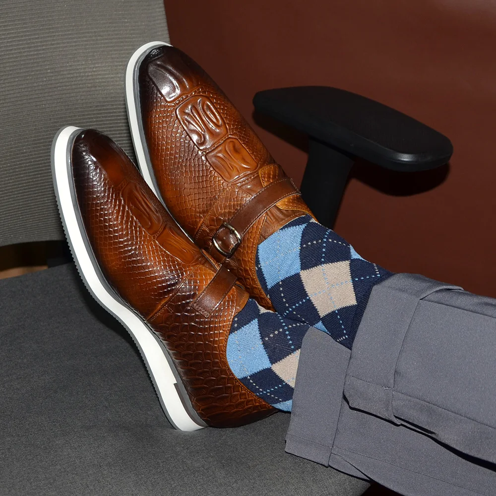 Cow Genuine Leather Men's Casu - Monk Strap Shoe 리뷰 및 가격