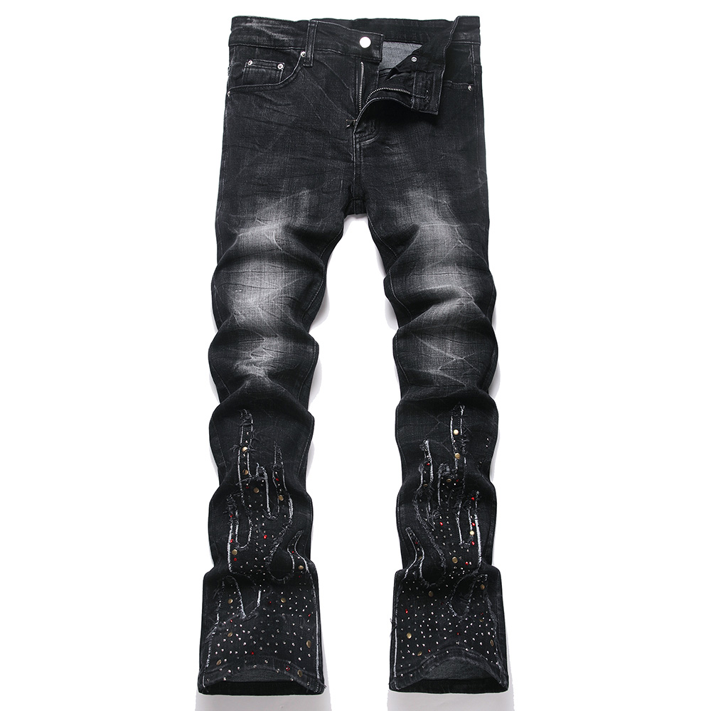 Men Crystal Rivet Stretch Deni - Men Shoes Jeans 리뷰 및 가격