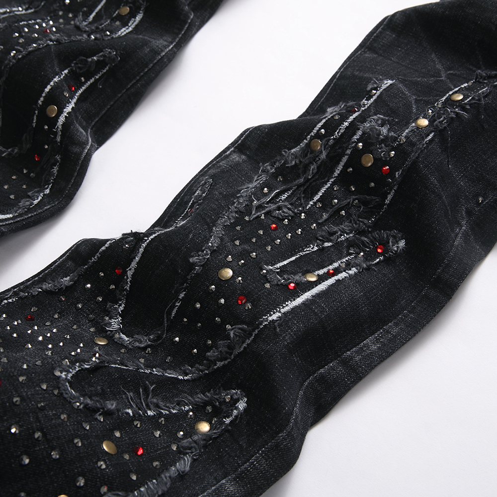 Men Crystal Rivet Stretch Deni - Men Shoes Jeans 리뷰 및 가격