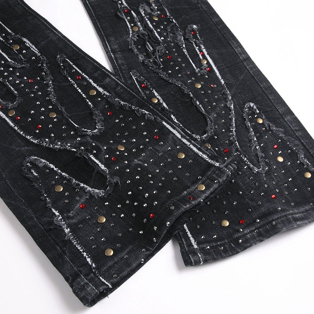 Men Crystal Rivet Stretch Deni - Men Shoes Jeans 리뷰 및 가격
