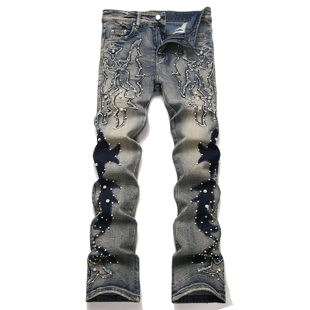Men's Pearl Boot Cut Denim Jea - Men Shoes Jeans 리뷰 및 가격