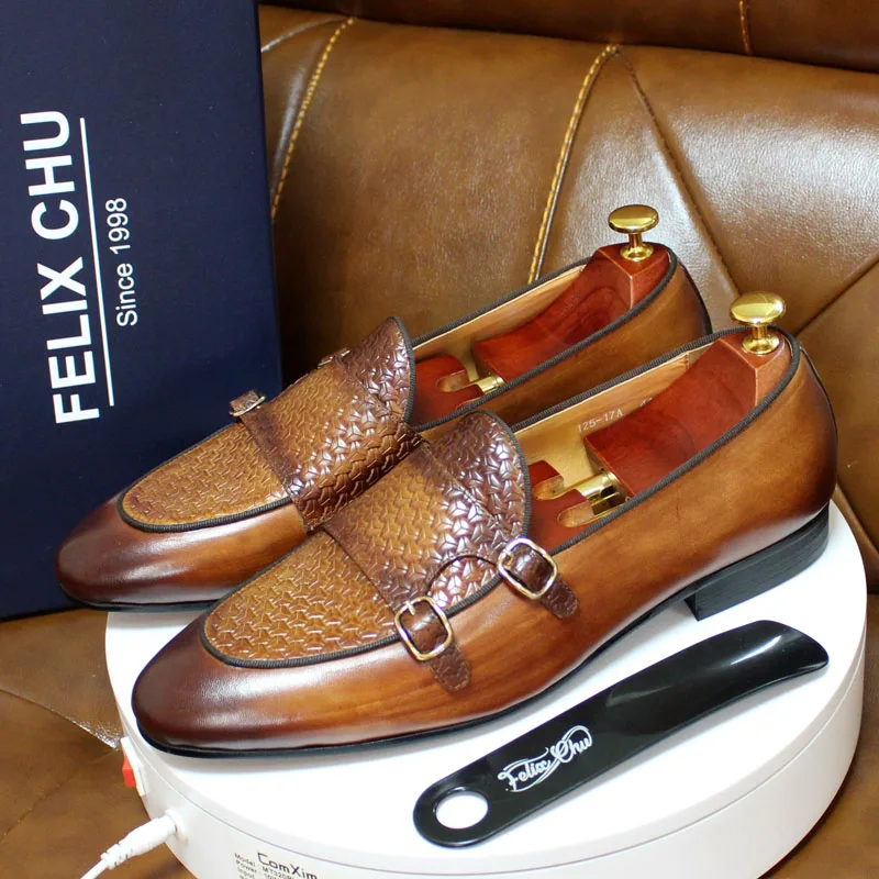Men's Genuine Leather Loafers  - Monk Strap Shoe 리뷰 및 가격