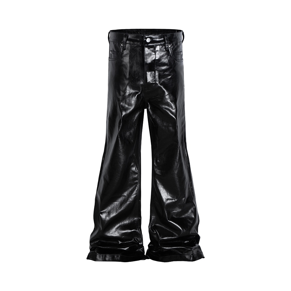High Street Wide Leg Glossy Pu - Men Shoes Jeans 리뷰 및 가격