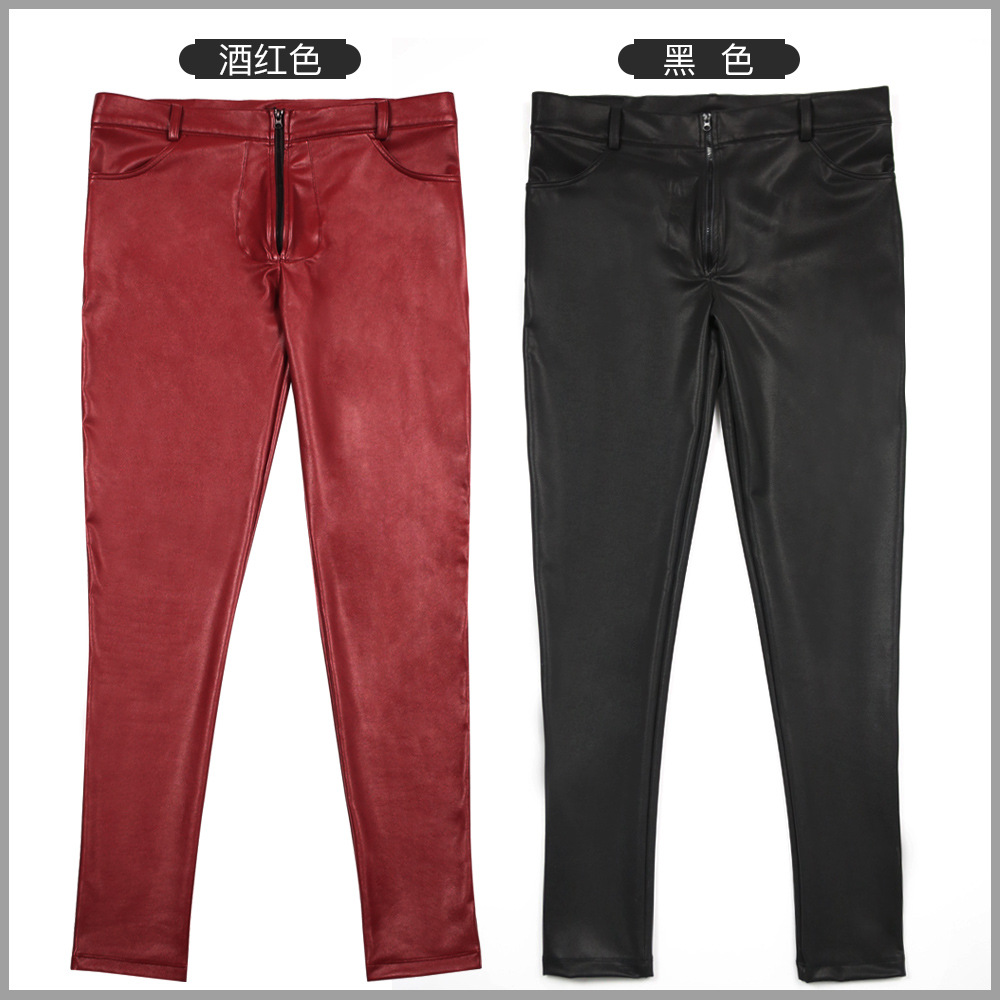 Men's PU Leather Skinny Jeans  - Men Shoes Jeans 리뷰 및 가격