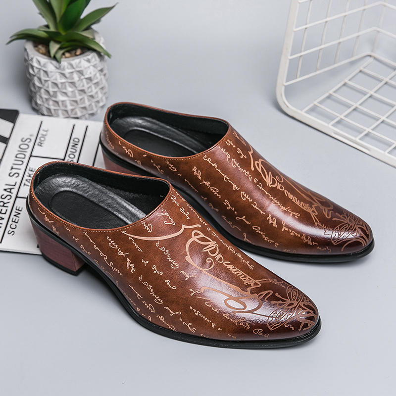 Men Brown Leather Mules Slippe - Men Shoes Office 리뷰 및 가격