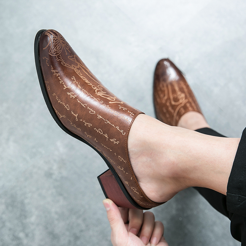 Men Brown Leather Mules Slippe - Men Shoes Office 리뷰 및 가격
