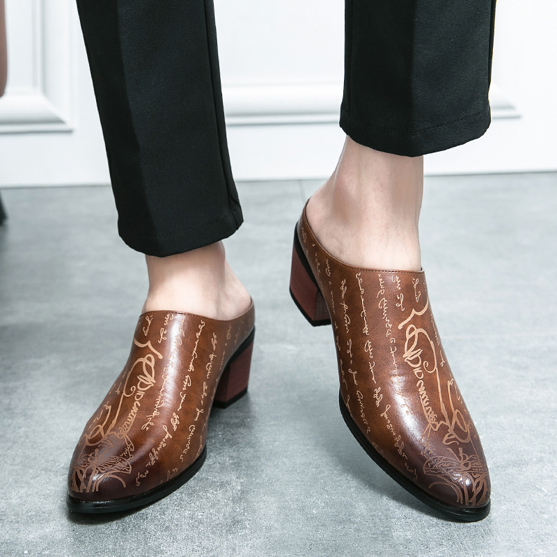 Men Brown Leather Mules Slippe - Men Shoes Office 리뷰 및 가격