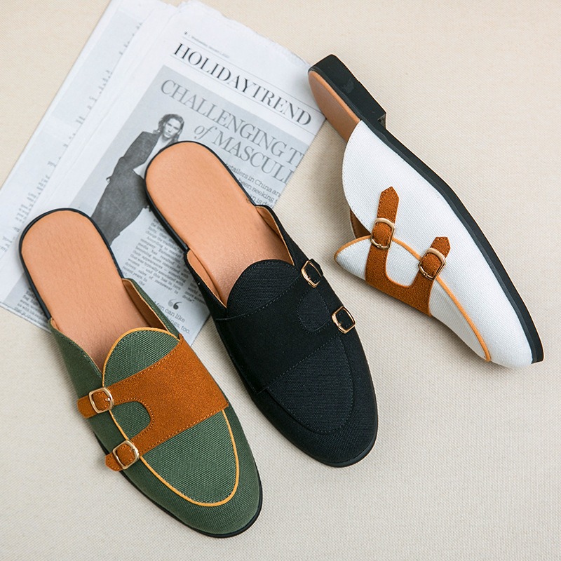 canvas mules half shoes for ma - Monk Strap Shoe 리뷰 및 가격