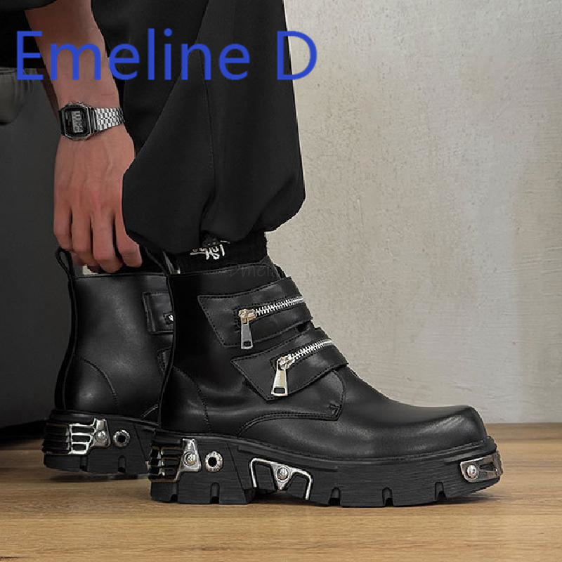 Dark Punk High Top Shoes Fashi - Men'S Shoes Height Increase 리뷰 및 가격