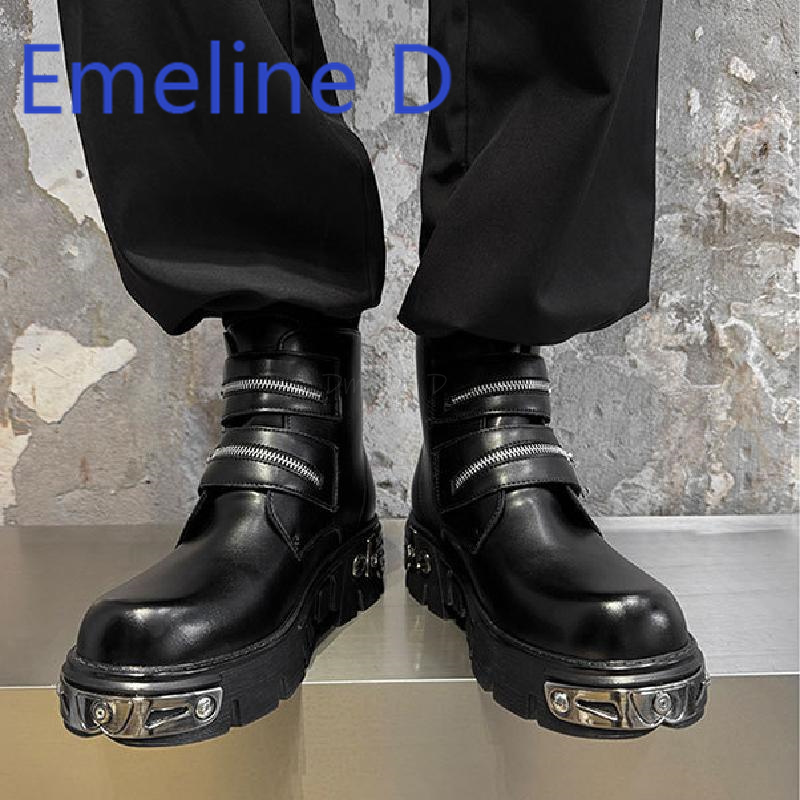 Dark Punk High Top Shoes Fashi - Men'S Shoes Height Increase 리뷰 및 가격
