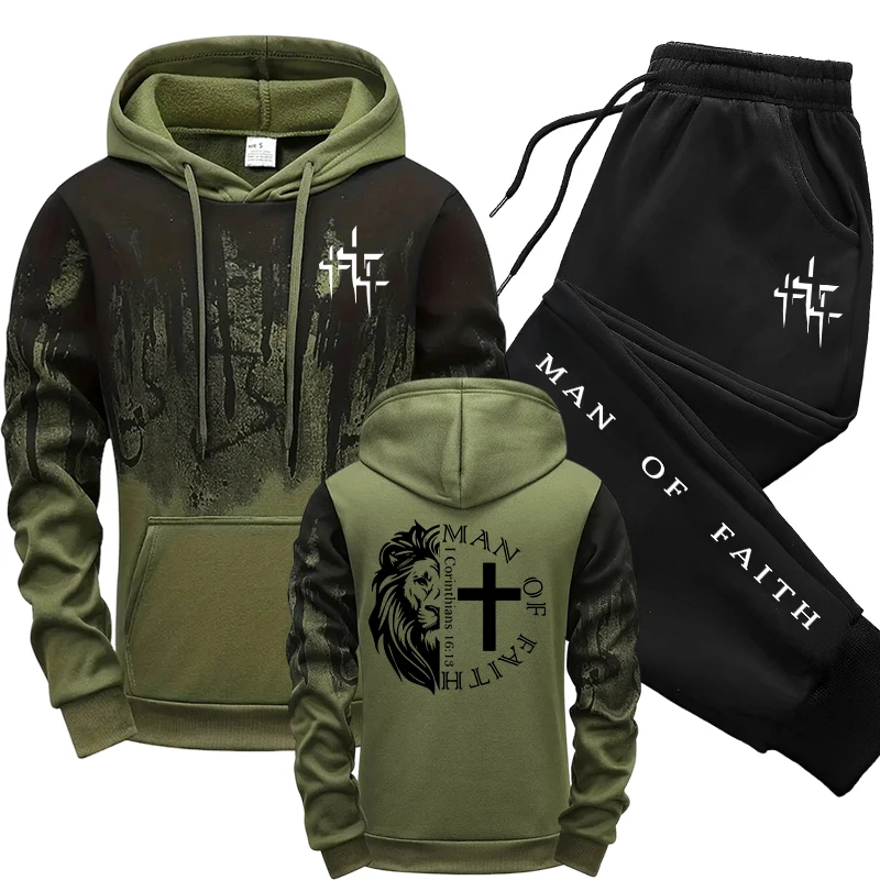 Man of Faith Pattern Men's Set - Men Shoes Joggers 리뷰 및 가격
