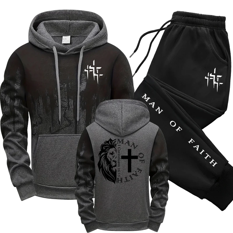 Man of Faith Pattern Men's Set - Men Shoes Joggers 리뷰 및 가격