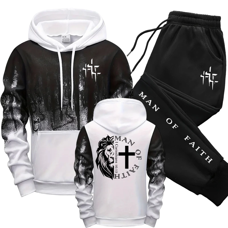 Man of Faith Pattern Men's Set - Men Shoes Joggers 리뷰 및 가격
