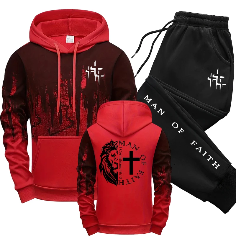 Man of Faith Pattern Men's Set - Men Shoes Joggers 리뷰 및 가격